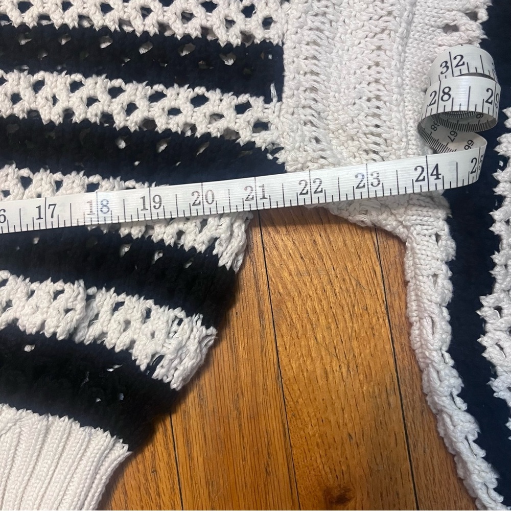 ZARA Black & Ecru Limited Edition Striped Sweater Jumper Size Large Gently Used - Picture 8 of 11